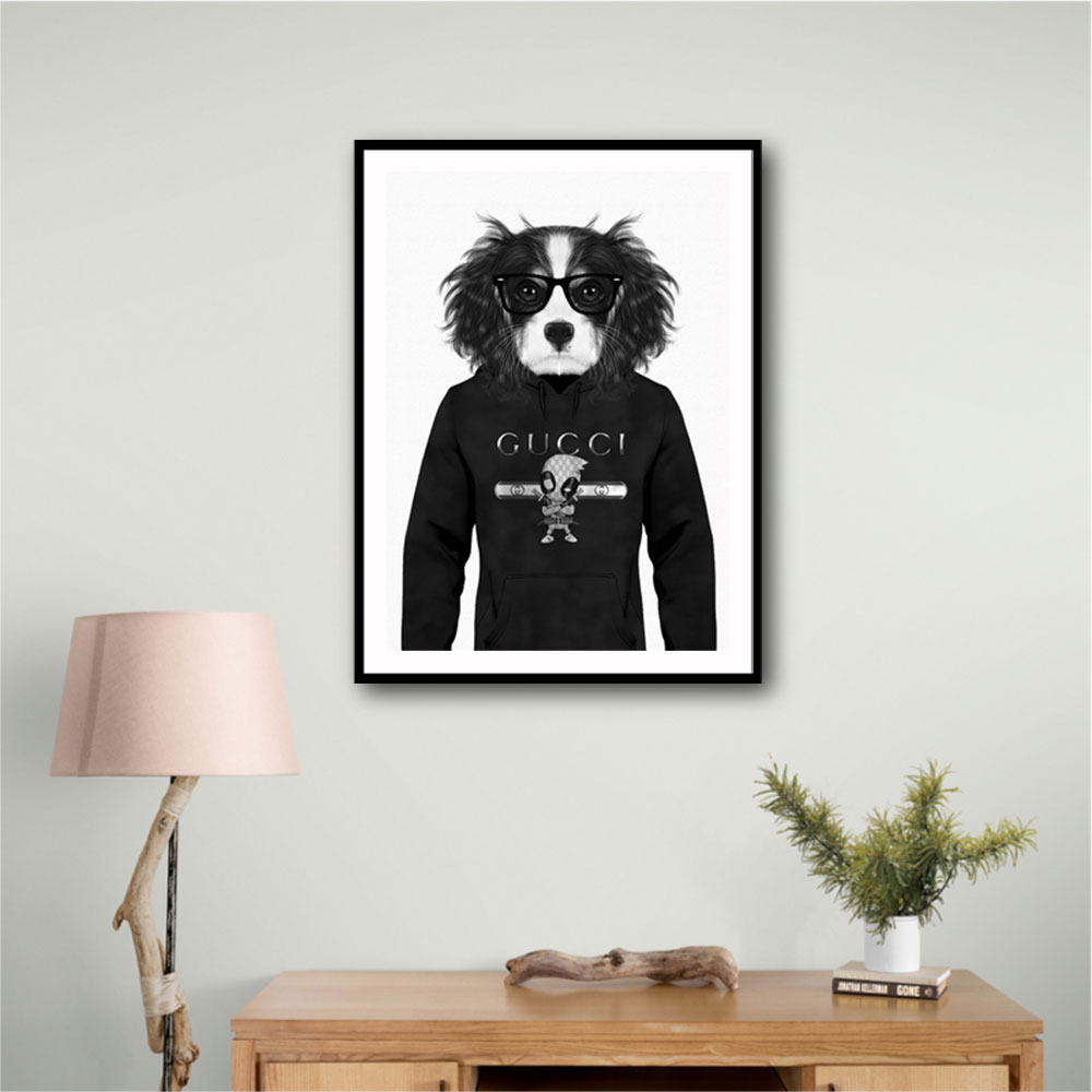 Cavalier King Charles Spaniel Hoodie Black & White