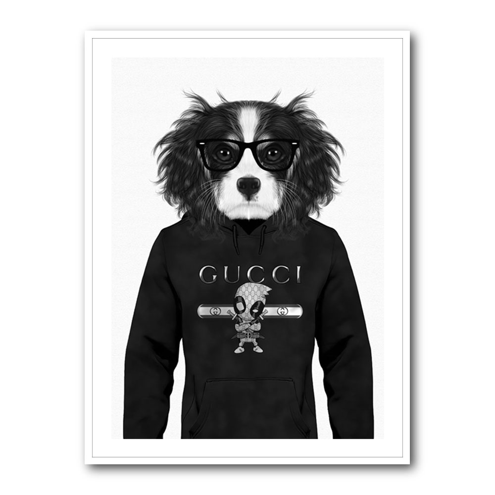 Cavalier King Charles Spaniel Hoodie Black & White