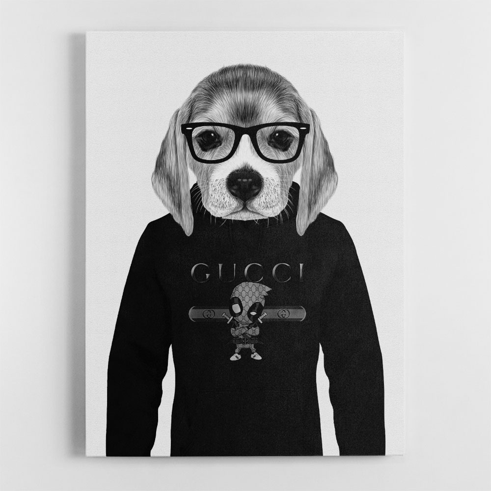 Beagle Hoodie Black and White