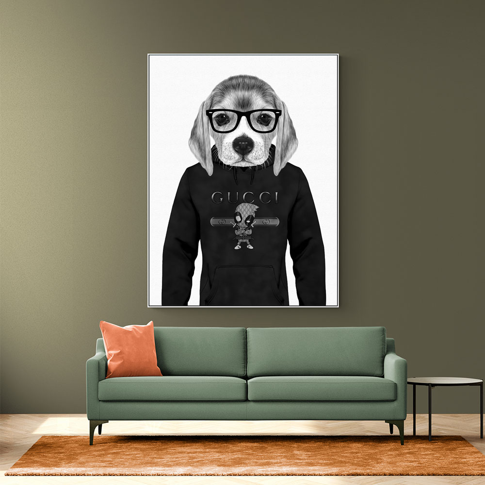 Beagle Hoodie Black and White