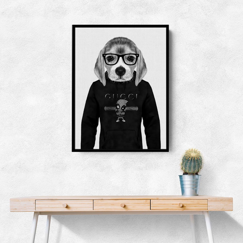 Beagle Hoodie Black and White