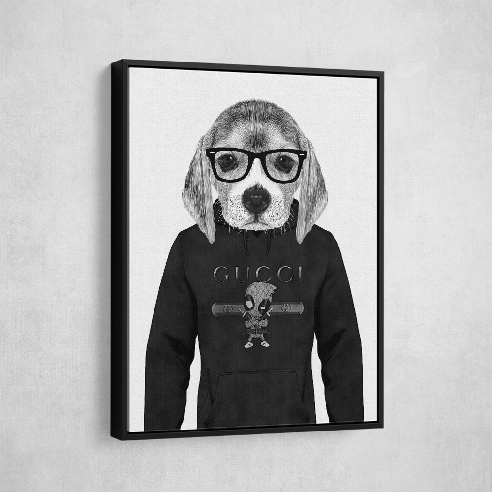 Beagle Hoodie Black and White