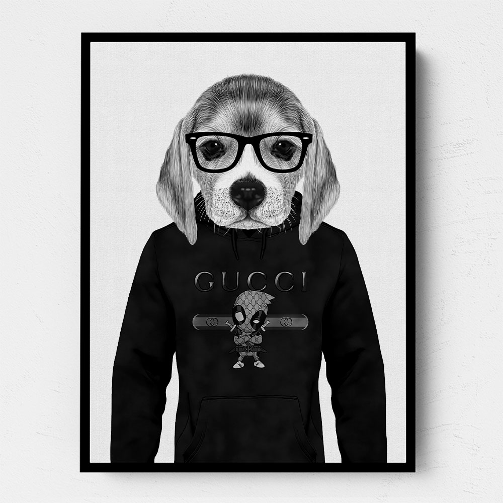 Beagle Hoodie Black and White