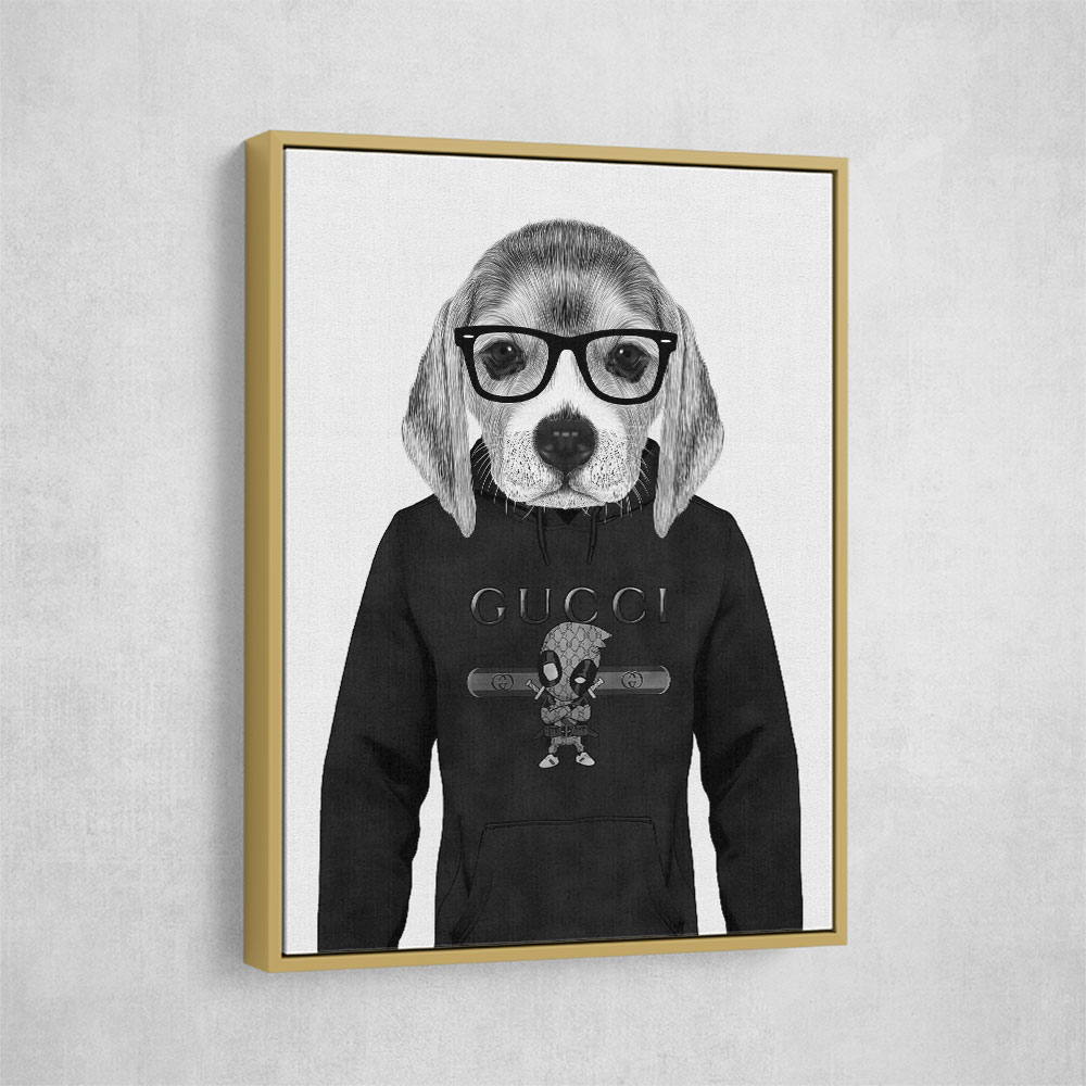 Beagle Hoodie Black and White