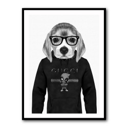 Beagle Hoodie Black and White