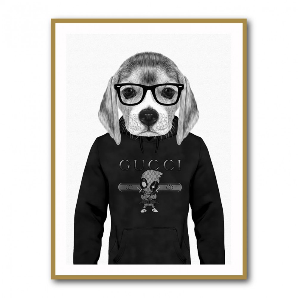 Beagle Hoodie Black and White