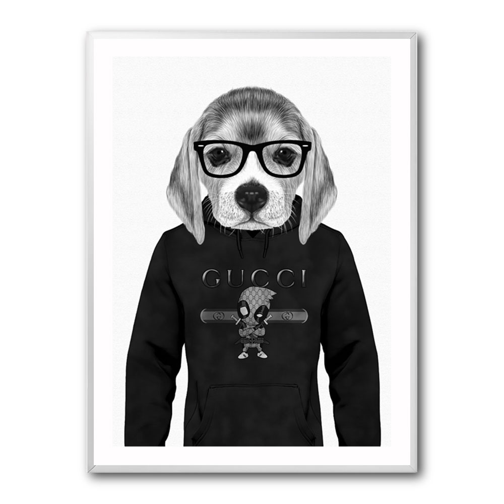 Beagle Hoodie Black and White