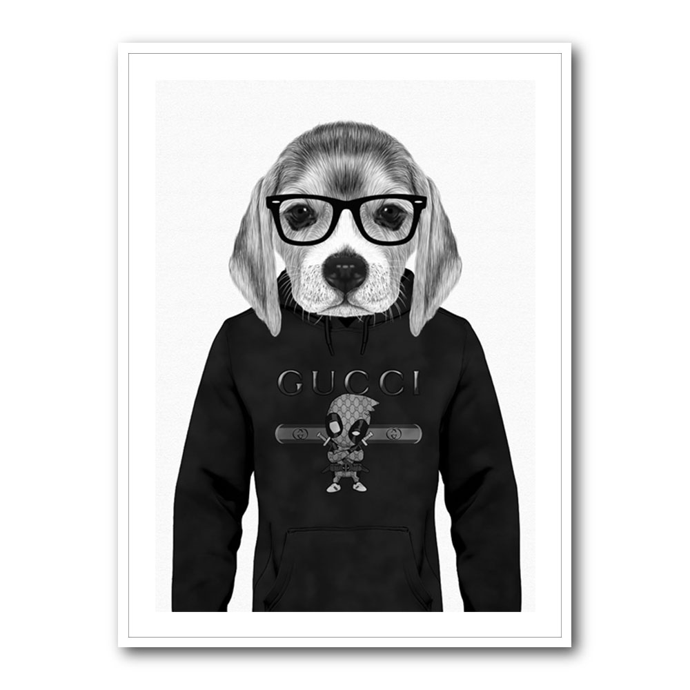 Beagle Hoodie Black and White