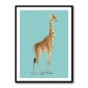 Giraffe Vintage Illustration Blue