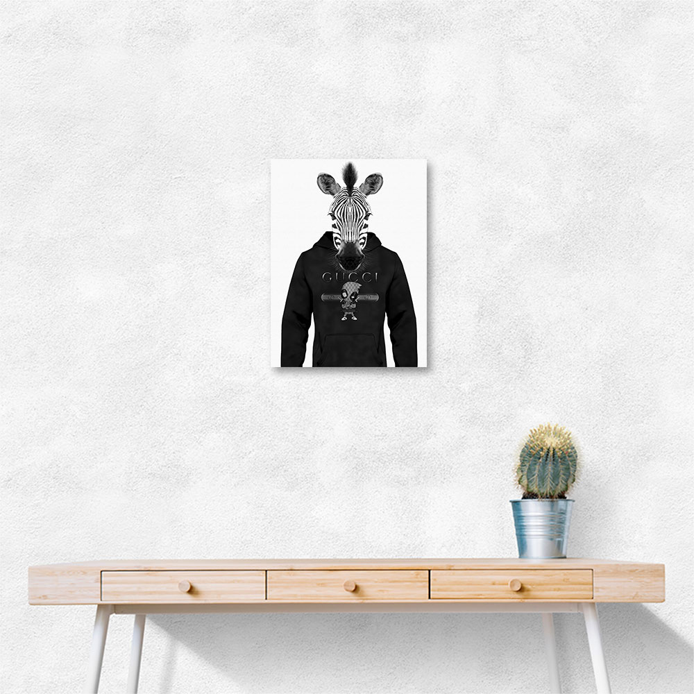 Zebra in a Hoodie Black & White Zebra in a Hoodie Black & White