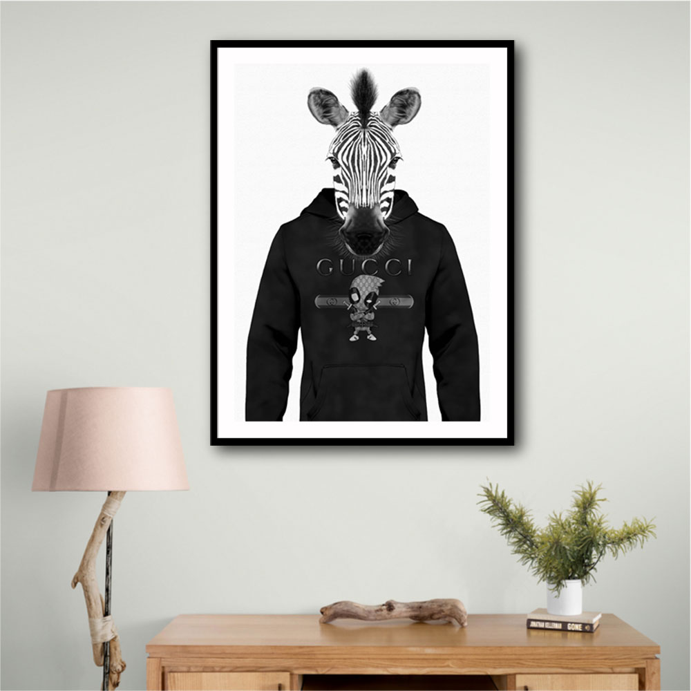 Zebra in a Hoodie Black & White Zebra in a Hoodie Black & White