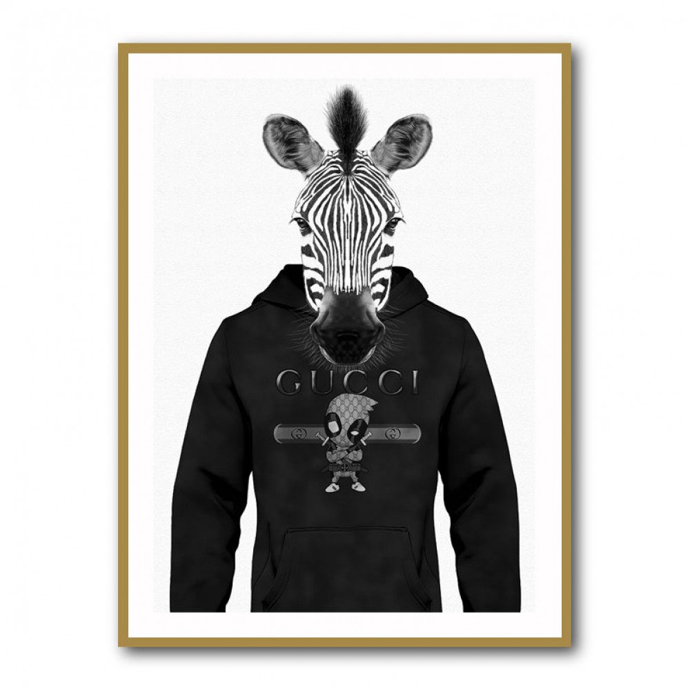 Zebra in a Hoodie Black & White Zebra in a Hoodie Black & White