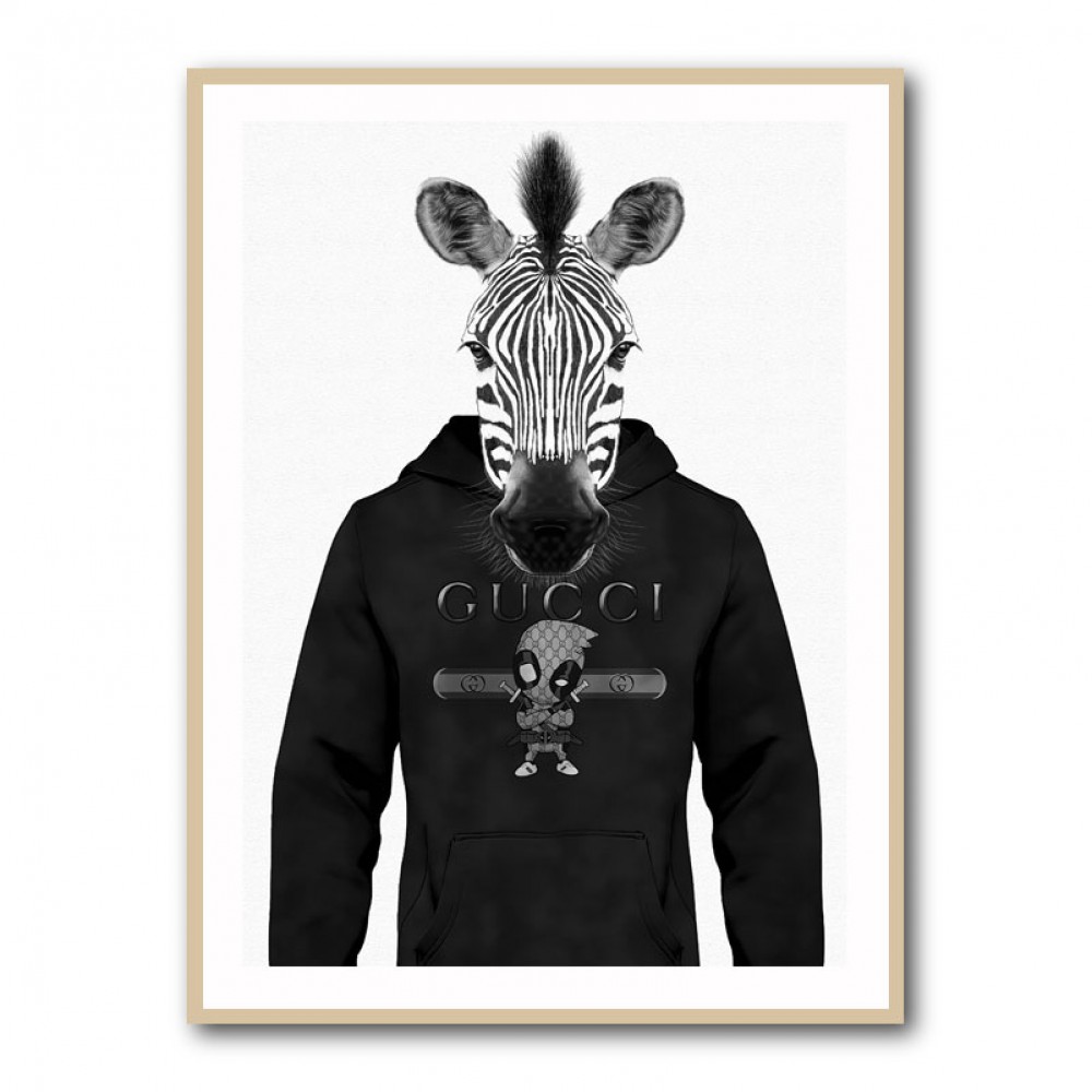Zebra in a Hoodie Black & White Zebra in a Hoodie Black & White
