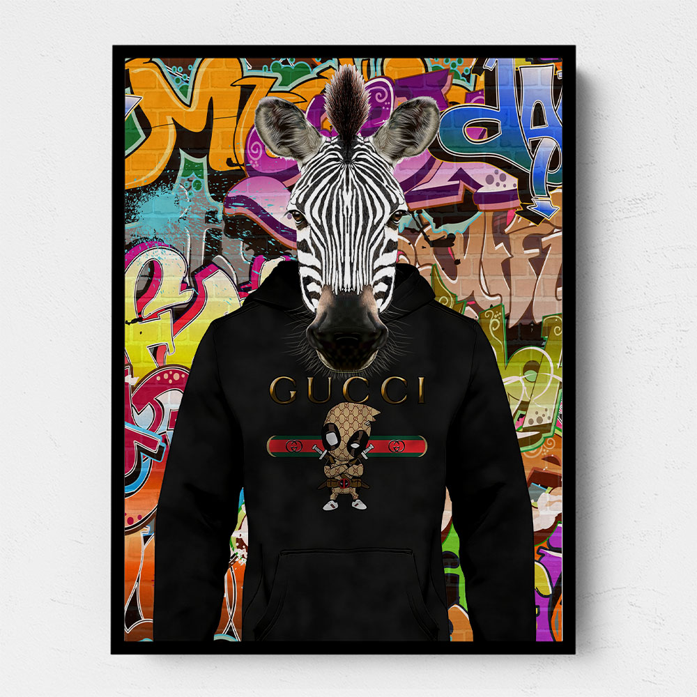 Zebra in a Hoodie Graffiti