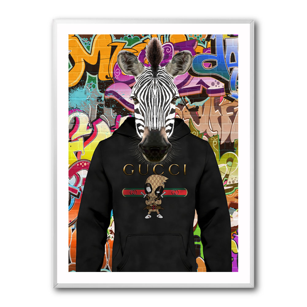 Zebra in a Hoodie Graffiti