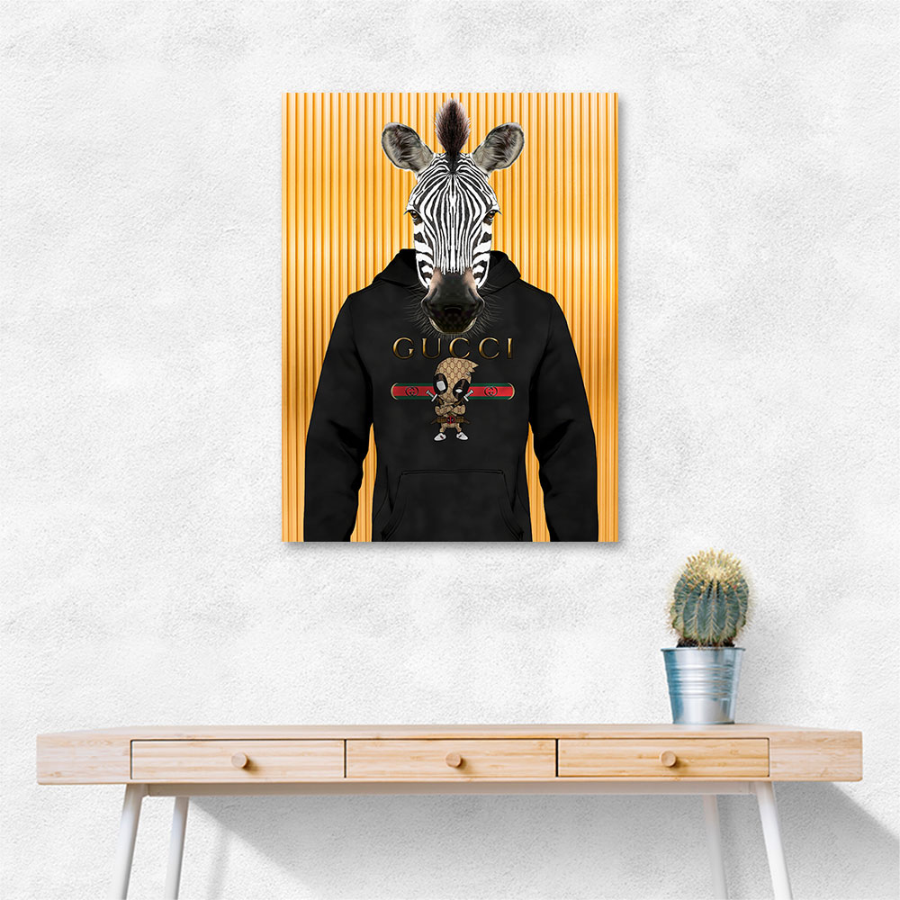 Zebra in a Hoodie Yellow Zebra in a Hoodie Yellow