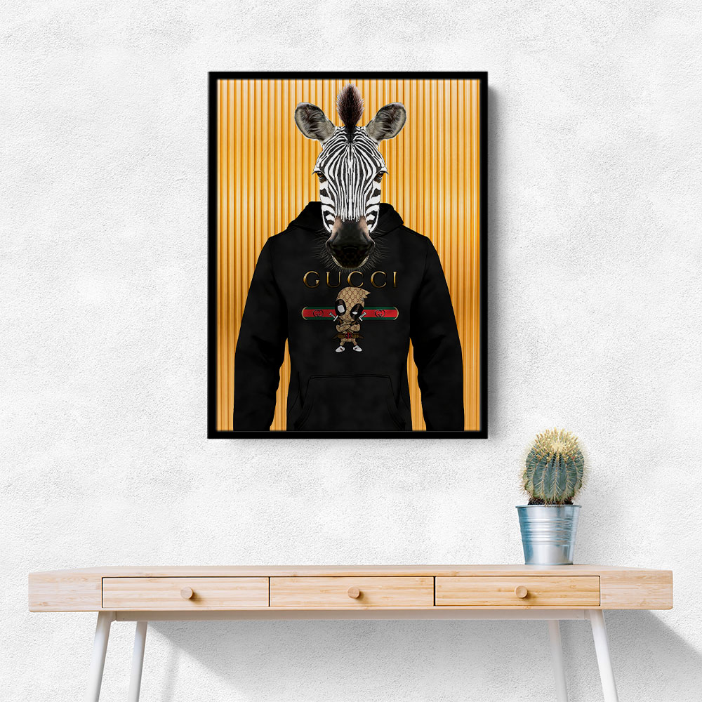 Zebra in a Hoodie Yellow Zebra in a Hoodie Yellow