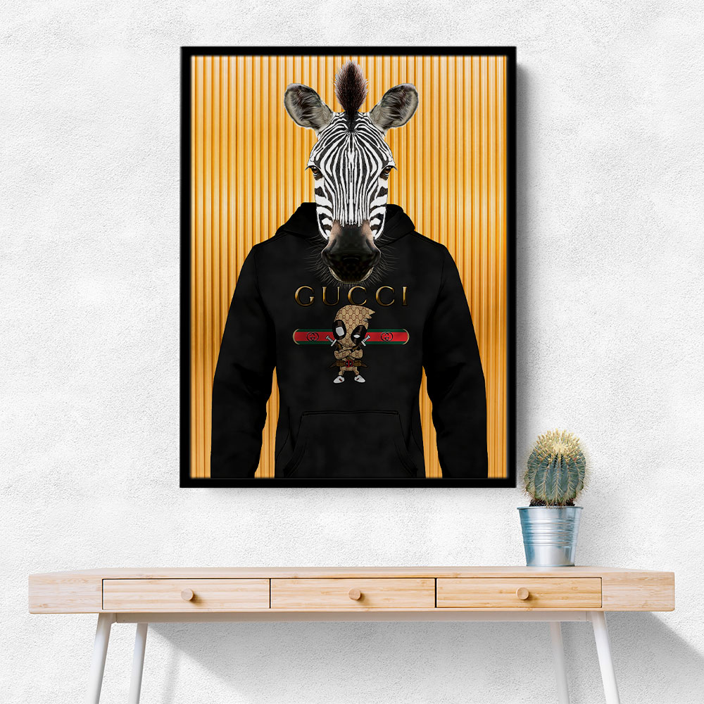 Zebra in a Hoodie Yellow Zebra in a Hoodie Yellow