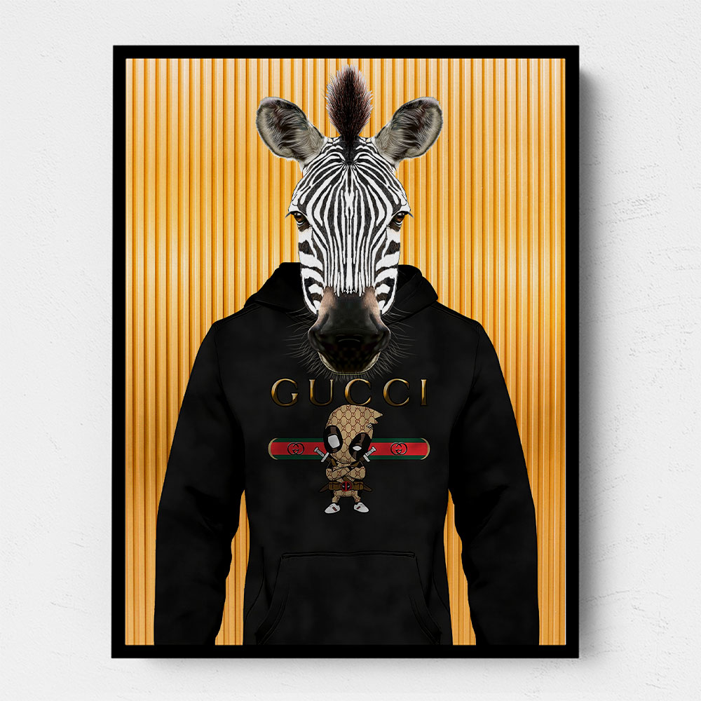 Zebra in a Hoodie Yellow