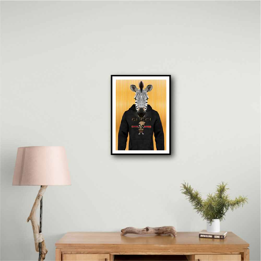 Zebra in a Hoodie Yellow Zebra in a Hoodie Yellow