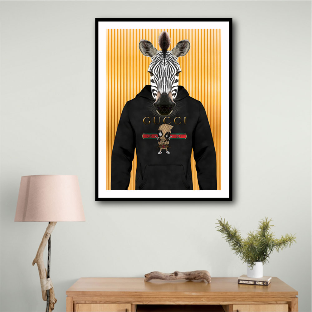Zebra in a Hoodie Yellow Zebra in a Hoodie Yellow
