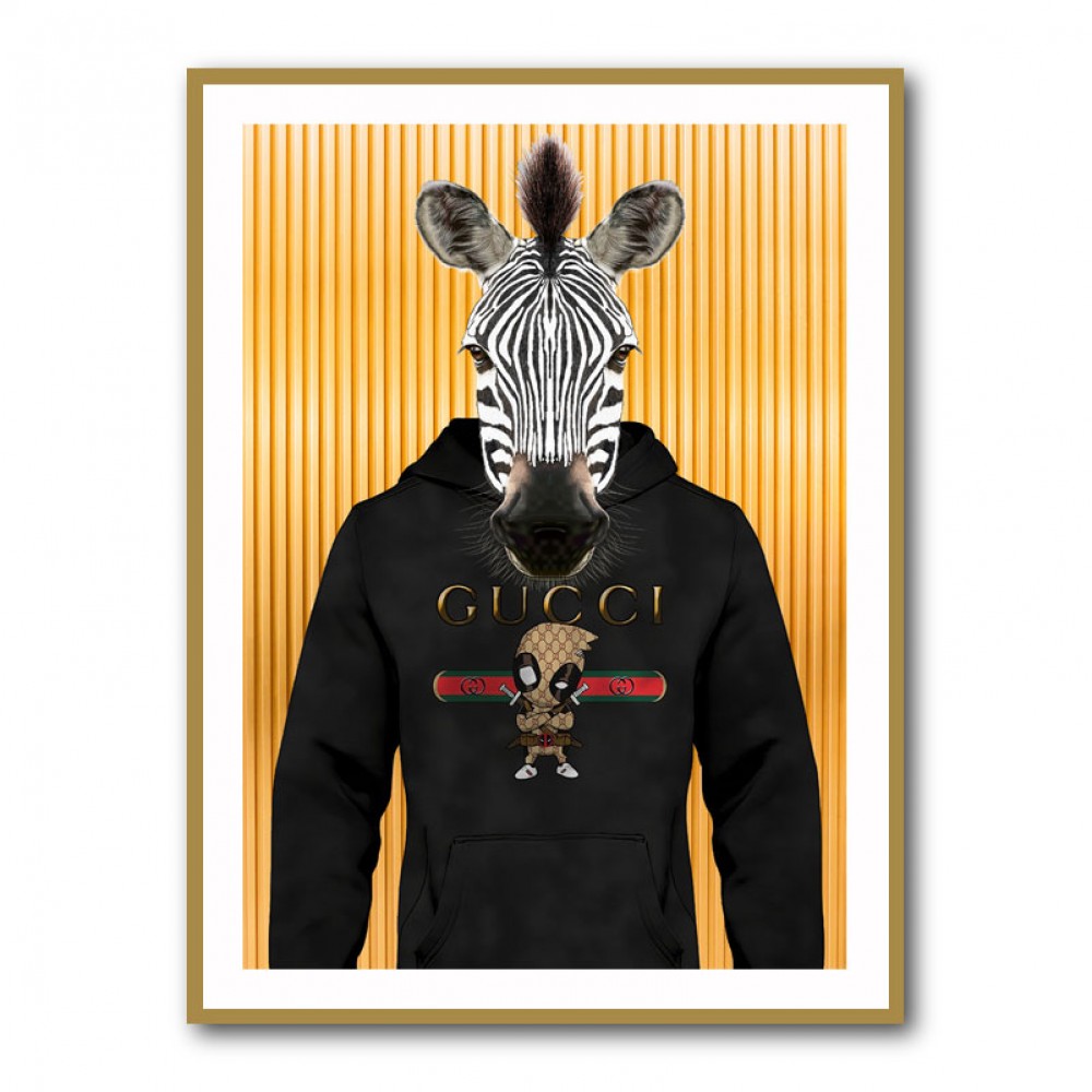 Zebra in a Hoodie Yellow Zebra in a Hoodie Yellow