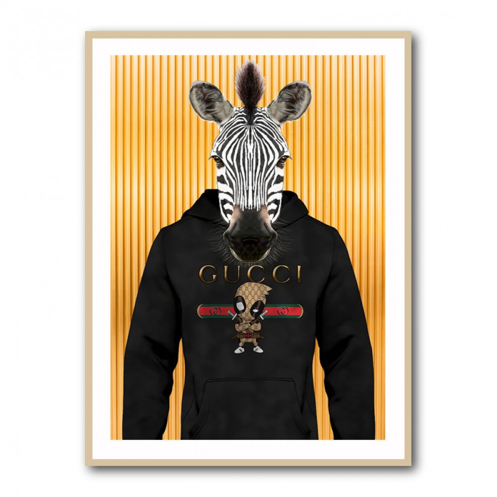 Zebra in a Hoodie Yellow Zebra in a Hoodie Yellow