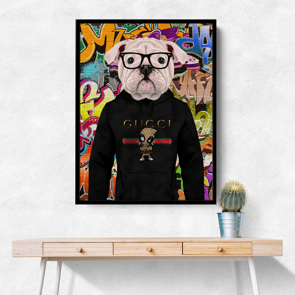 Bulldog Hoodie Graffiti