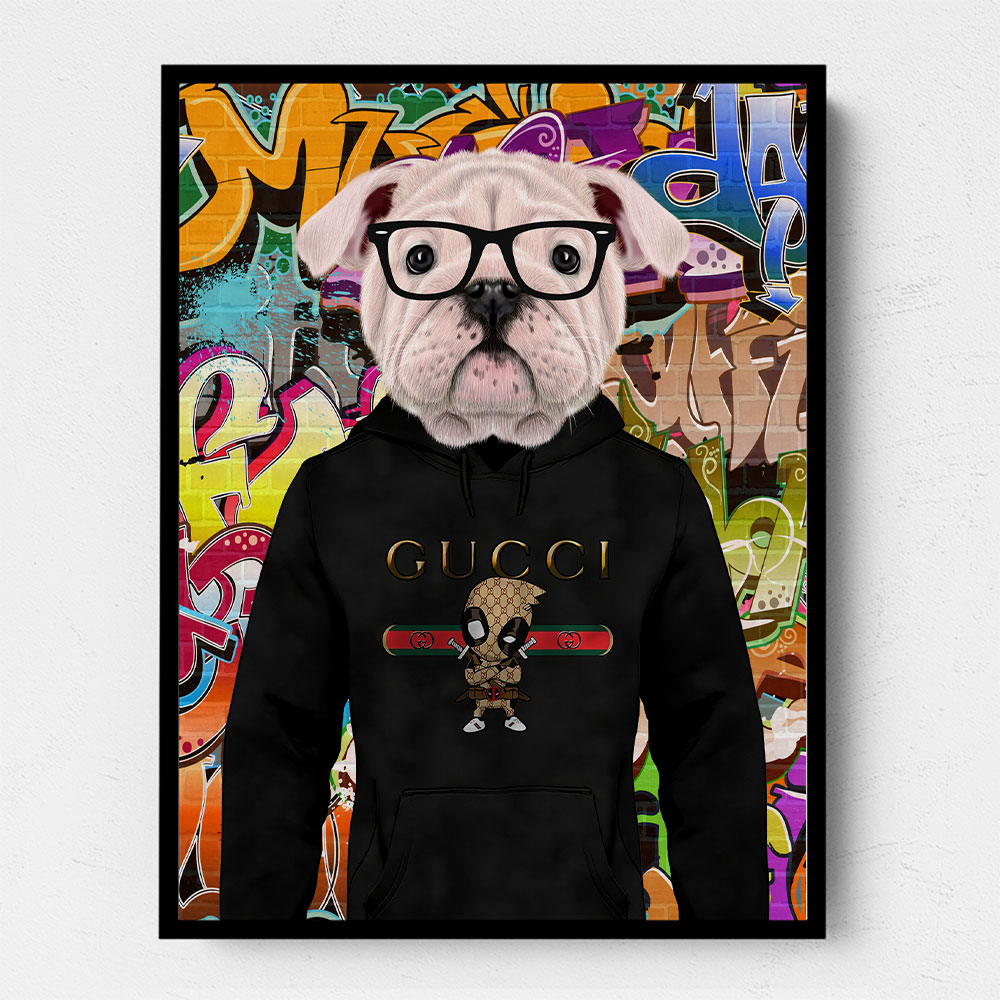 Bulldog Hoodie Graffiti