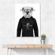 Bulldog Hoodie Black and White