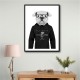 Bulldog Hoodie Black and White