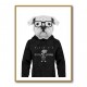 Bulldog Hoodie Black and White