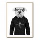 Bulldog Hoodie Black and White