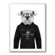 Bulldog Hoodie Black and White