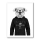 Bulldog Hoodie Black and White