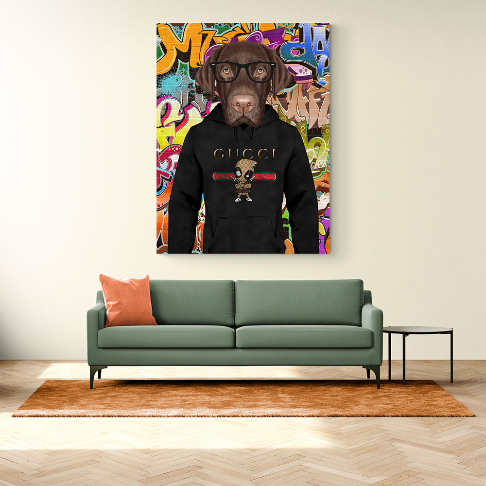 Chocolate Labrador Hoodie Graffiti