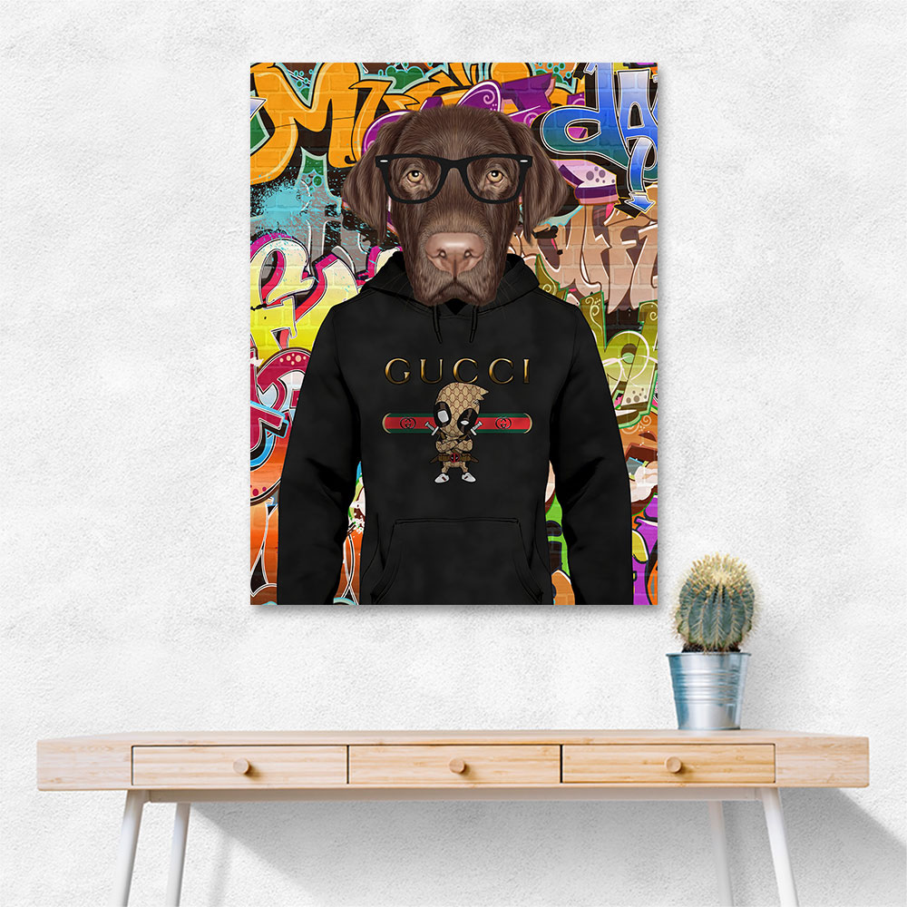 Chocolate Labrador Hoodie Graffiti