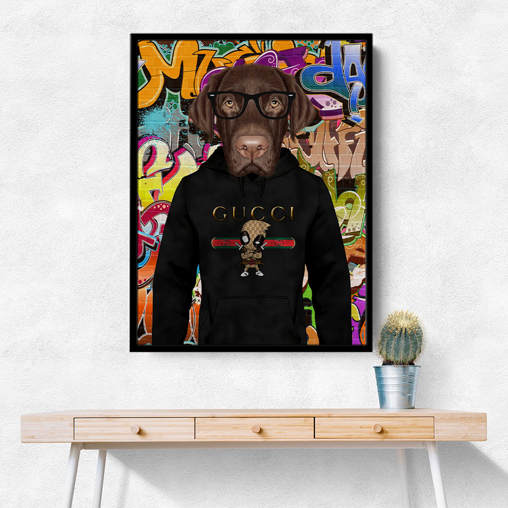 Chocolate Labrador Hoodie Graffiti