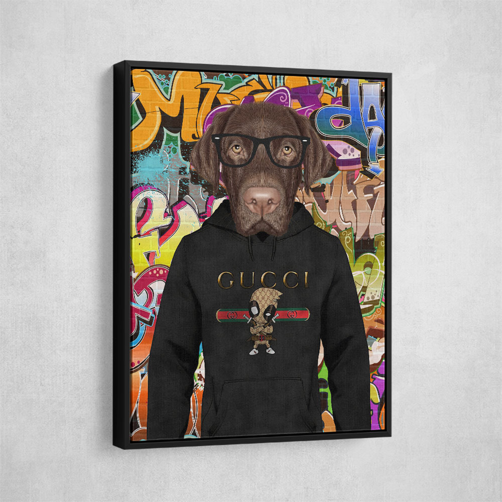 Chocolate Labrador Hoodie Graffiti