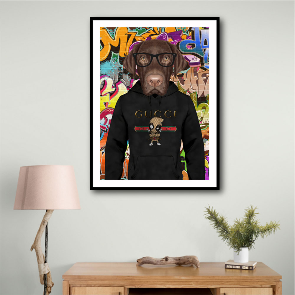 Chocolate Labrador Hoodie Graffiti