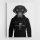 Chocolate Labrador Hoodie Black and White