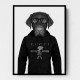 Chocolate Labrador Hoodie Black and White