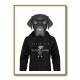 Chocolate Labrador Hoodie Black and White