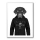 Chocolate Labrador Hoodie Black and White