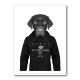 Chocolate Labrador Hoodie Black and White