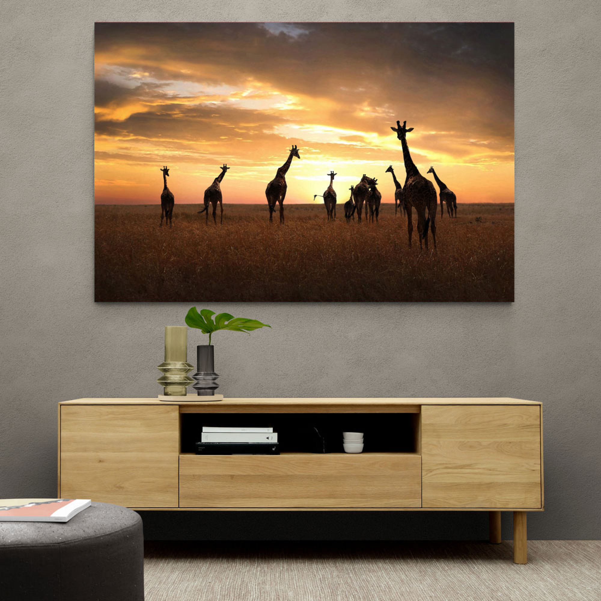 Giraffe Family Wall Art