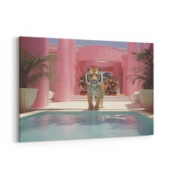 Tiger at The Pool Wall Art