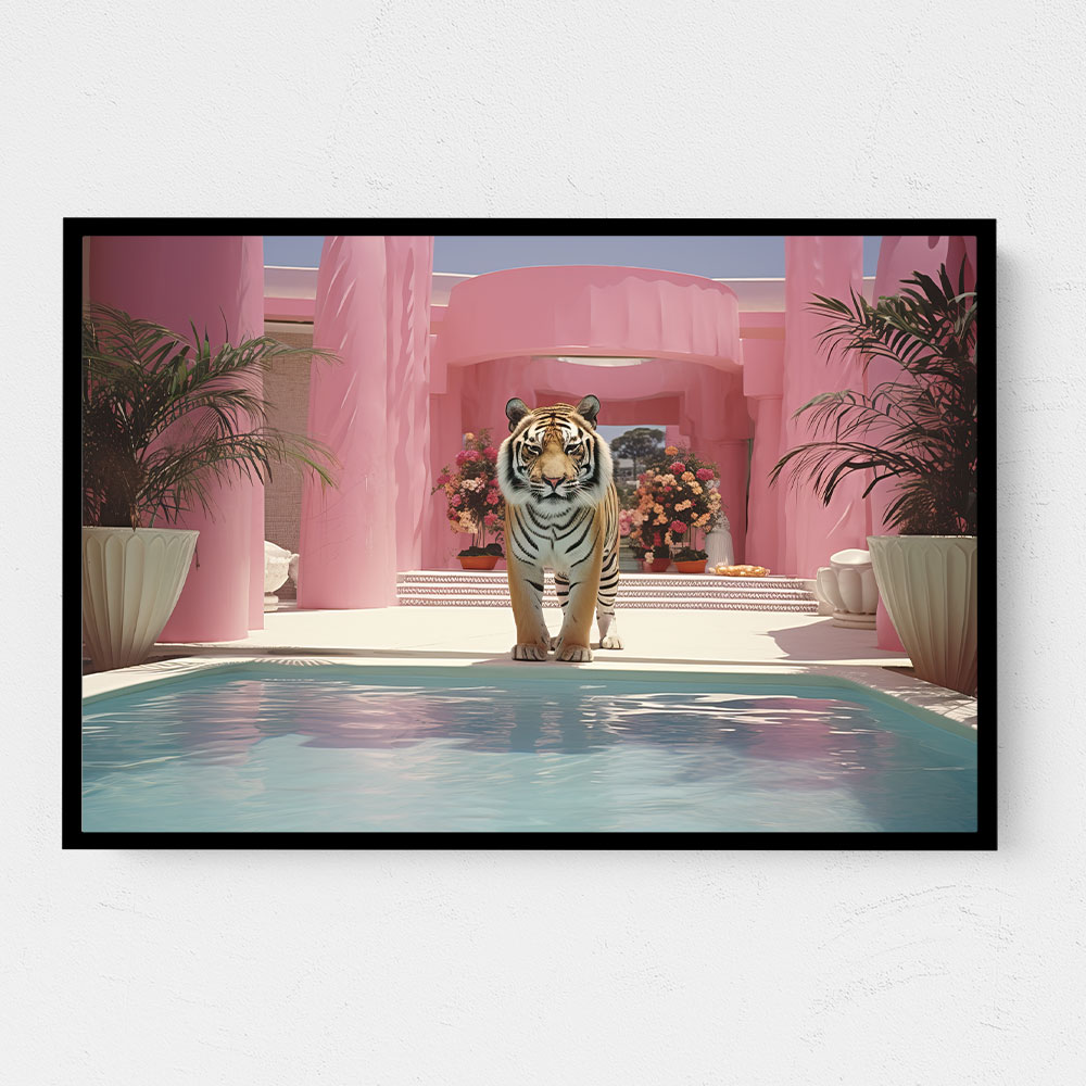 Tiger at The Pool Wall Art