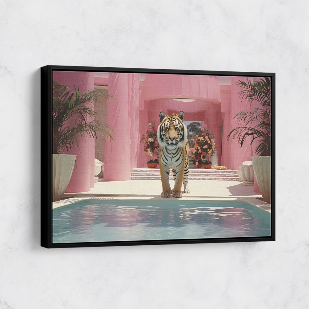 Tiger at The Pool Wall Art