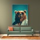 Framed Canvas Size:: Super Size 140 x 187 cm Cool Brown Bear Wall Art